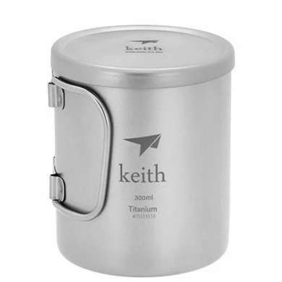 * Wholesale Keith Double-Wall Titanium Mug With Folding Handle And Lid | Camp And Hike