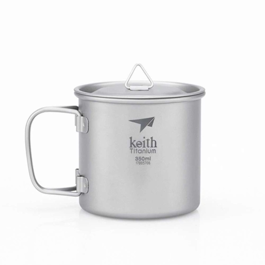 * Best Pirce Keith Single-Wall Titanium Mug With Folding Handle And Lid | Camp And Hike